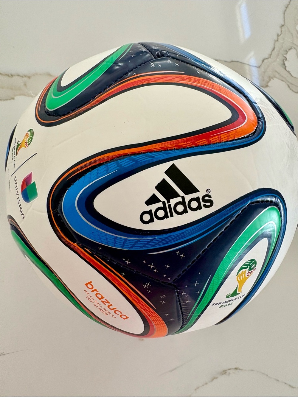 Adidas Brazuca 2014 Glider Replica Soccer Ball - Blue, Green & Orange Accents